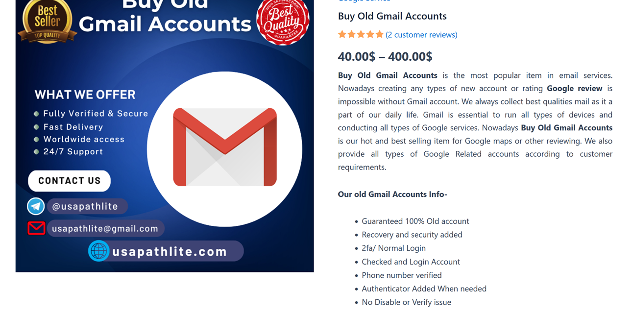 Buy Old Gmail Accounts