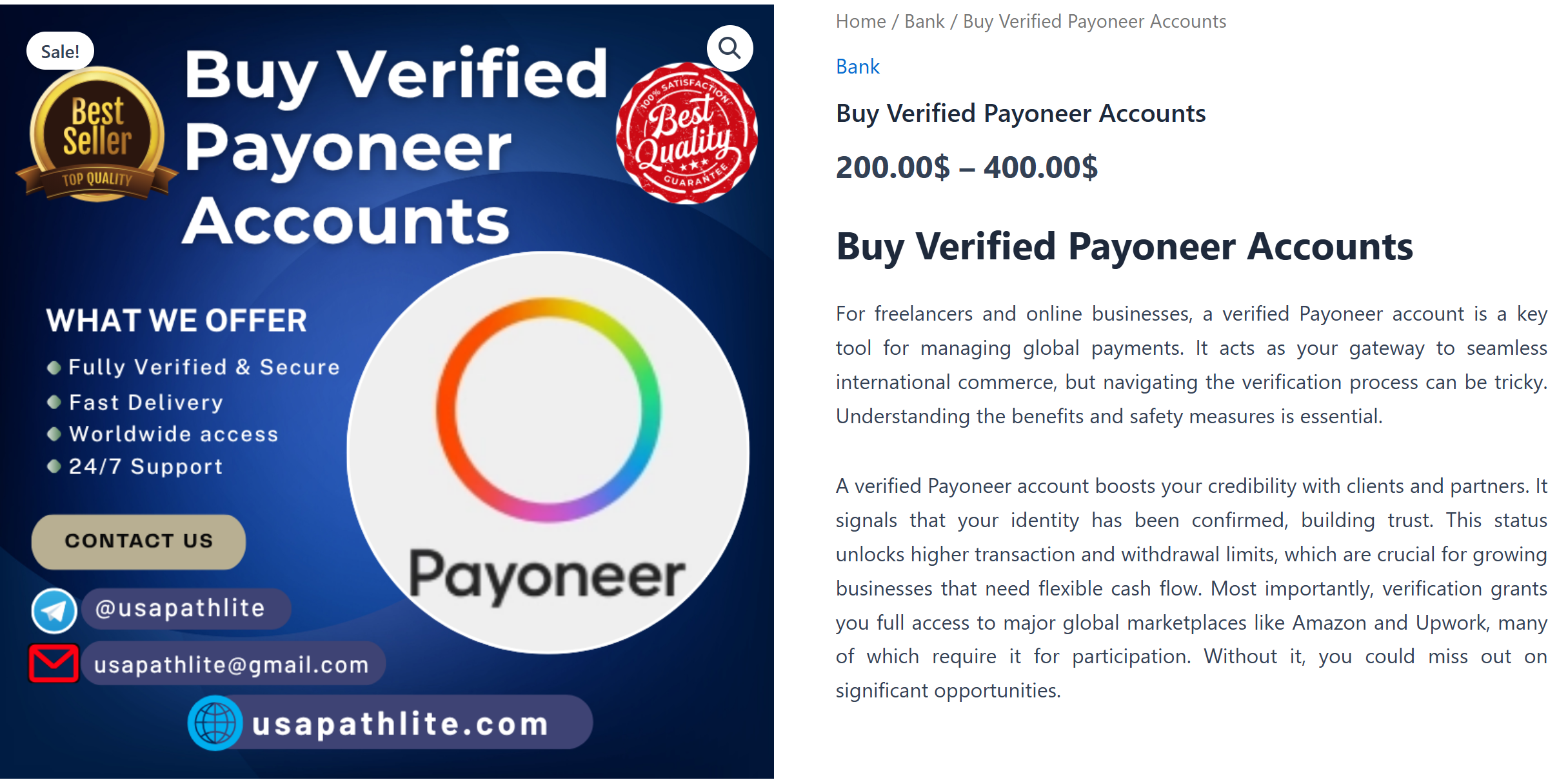 Buy Verified Payoneer Accounts
